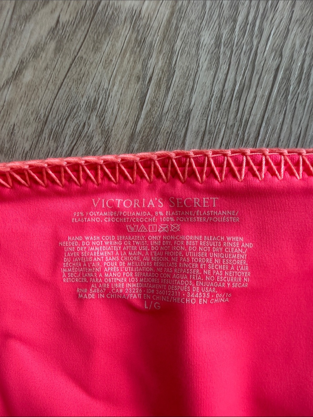 Victoria's Secret Neon Pink Crochet-Trim Triangle Bikini - Picture 4 of 4